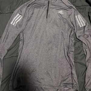 Adidas Gray Performance Jacket with Three-Stripe Design